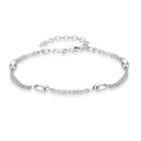 Sølv armbånd rhodineret dobbelt kæde med oval kugler. Længde 17+ 3 cm.