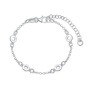 Sølv armbånd 4 runde led. Længde 14+4 cm.