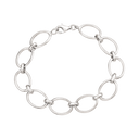 Sølv armbånd rhodineret ovale ringe Længde 19 cm