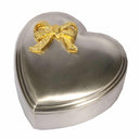 Fortinnet smykkeskrin m. forgyldt sløjfe 8X8cm - 154-73470