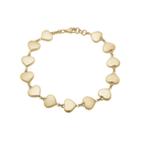 Aagaard - armbånd 8kt, hjerter mat/blank, 19 cm