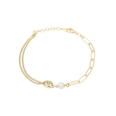 Aagaard - armbånd led/bønne, 19 cm, forg sølv
