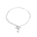 Aagaard - armbånd led m/perler, 19cm, sølv