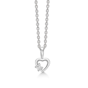 Sølv vedhæng åben hjerte med synt cubic zirconia i siden