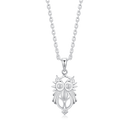 Sølv collier ugle mat og blank
