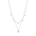 Sølv collier rhodineret 2 i en kæde med kugler Længde 40+5 cm