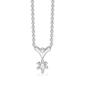 Sølv halskæde med 4 mm zirconia i 6 grabber Kæden er længde 42-45 cm