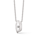 Sølv halskæde rhodineret mat og blank streger med zirconia imellem Kæden er rhodineret sølv i længde 42-45 cm