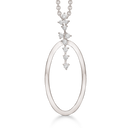 Sølv halskæde rhodineret oval med syntetisk cubic zirconia. Kæden er rhodineret sølv i længde 42-45 cm.
