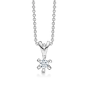 Sølv halskæde rhodineret zirconia i 6 grabber - 4 mm Kæden er længde 42-45 cm