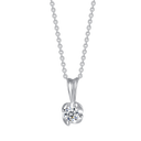 Sølv halskæde rhodineret med en syntetisk cubic zirconia i 4 drejet grabber. Kæden er rhodineret sølv i længde 42-45 cm.