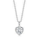 Sølv halskæde rhodineret hjerte med en syntetisk cubic zirconia. Kæden er rhodineret sølv i længde 42-45 cm.