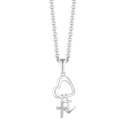 Sølv halskæde rhodineret tro, håb og kærlighed med zirconia i korset - 23 x 13 mm Kæden er rhodineret sølv i længde 42-45 cm