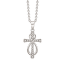Sølv halskæde rhodineret kors med zirconia og evighedstegn"Infinity" Mål: 21 x 14 x 3,11 mm Kæden er rhodineret sølv i længde 42-45 cm