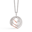 Sølv halskæde rhodineret/rosa 3 bøjet cirkel med zirconia Længde 17,11 x 19,05 mm Kæden er rhodineret sølv i længde 42-45 cm