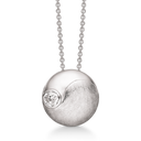 Sølv halskæde rhodineret mat og blank - yin og yang med syntetisk cubic zirconia i den blanke del. Kæden er rhodineret sølv i længde 42-45 cm.