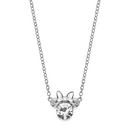 Sølv halskæde Minnie med en stor zirconia som ansigt og ører Sølv sløjfe Kæden i længde 35-38-40 cm