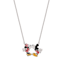 Sølv halskæde Mickey og Minnie Mouse som kysser Kæden i længde 35-38-40 cm