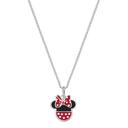 Sølv halskæde Minnie Mouse med rød sløjfe Kæden i længde 35-38-40 cm