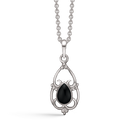 Sølv halskæde rhodineret krummelure med oval onyx. Kæden er rhodineret sølv i længde 42-45 cm.