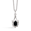Sølv halskæde rhodineret krummelure med oval onyx. Kæden er rhodineret sølv i længde 42-45 cm.