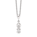 Sølv halskæde rhodineret rund i glat fatning og oval i syntetisk cubic zirconia. Kæden er rhodineret sølv i længde 42-45 cm.
