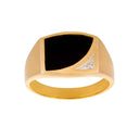 Herre ring 14 karat Onyx 0.006ct w/si - 168 002ON5