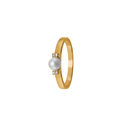 Aagaard - dame ring ,1x ferskvandsperle+4 x 0,005