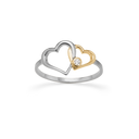 Ring, 8K/Sølv, Hjerter