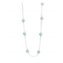 Kæde med ægte aquamariner, sterling sølv