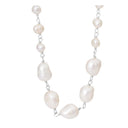 Sølv perlekæde med baroque perler