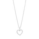 14kt. hvidguldshjerte m/dia. 0.09ct W/SI+sølvk
