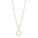 14kt. guldvedhæng m/dia. 0.02ct W/PI og forg. kæde