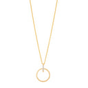 14kt. guldvedhæng m/dia. 0.02ct W/SI og forg. kæde