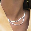 Short Snake Necklace Silver