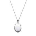 Medaljon i rhod. sølv. Inkl. kæde