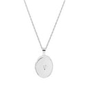 Medaljon i rhod. sølv. Inkl. kæde m. 0,01ct