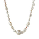 Chunky Glamour Pearl Necklace - White & Rose
