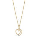 14kt. guldhjerte m/dia. 0.005ct W/SI inkl. forg. K