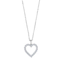 14kt. hvidguldshalskæde m/ hjerte dia.0.95ct W/SI
