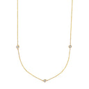 14kt. guldhalskæde m/3 x dia. 0.01ct W/SI