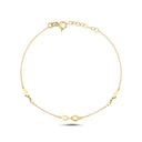 Armbånd med uendelighedstegn 14kt. RG 17+2cm