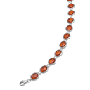 Sølv armbånd rhodineret oval med rav - 11 x 10 mm Længde 18,5 cm