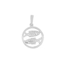 Rhod. sølvvedhæng FISKEN 12mm