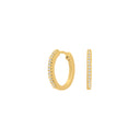 14kt. guldcreoler m/dia. 0.10ct W/SI 16mm