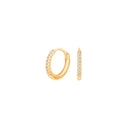 14kt. guldcreoler m/dia. 0.05ct W/SI 10mm