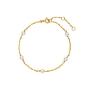 Armbånd Med 5 Ferskvandsperler 4-4,5mm - 8 karat guld Armbånd - 16 + 3 cm - 3011158-33
