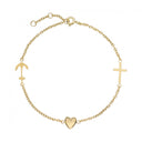 Armbånd Med Tro. Håb Og Kærlighed 17-18-19 Cm 8 karat guld