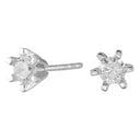 Rhd. sølv øreringe 6 grabber med 4,5mm cz