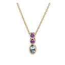 Collier Med Ametyst 3Mm Og Topaz 6X4 Mm 45-48 Cm 333